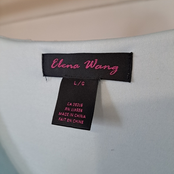 Elena Wang | Pastel blue long knit sweater with sequins & lace trim - Picture 10 of 11